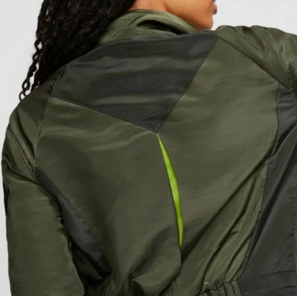 Nike Air‎ Jordan Women's Cargo Flight Suit Olive Green/Cyber Yellow Jumpsuit 2XL